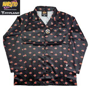 Naruto Hypland Akatsuki Shirt Silky Feel Anime Button Up Top Men's XL NWT